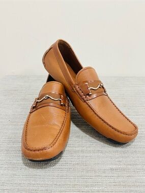 Section X Men's Saint Braid Bit Venetian Loafers Brown Leather‎ Shoes Size 11M